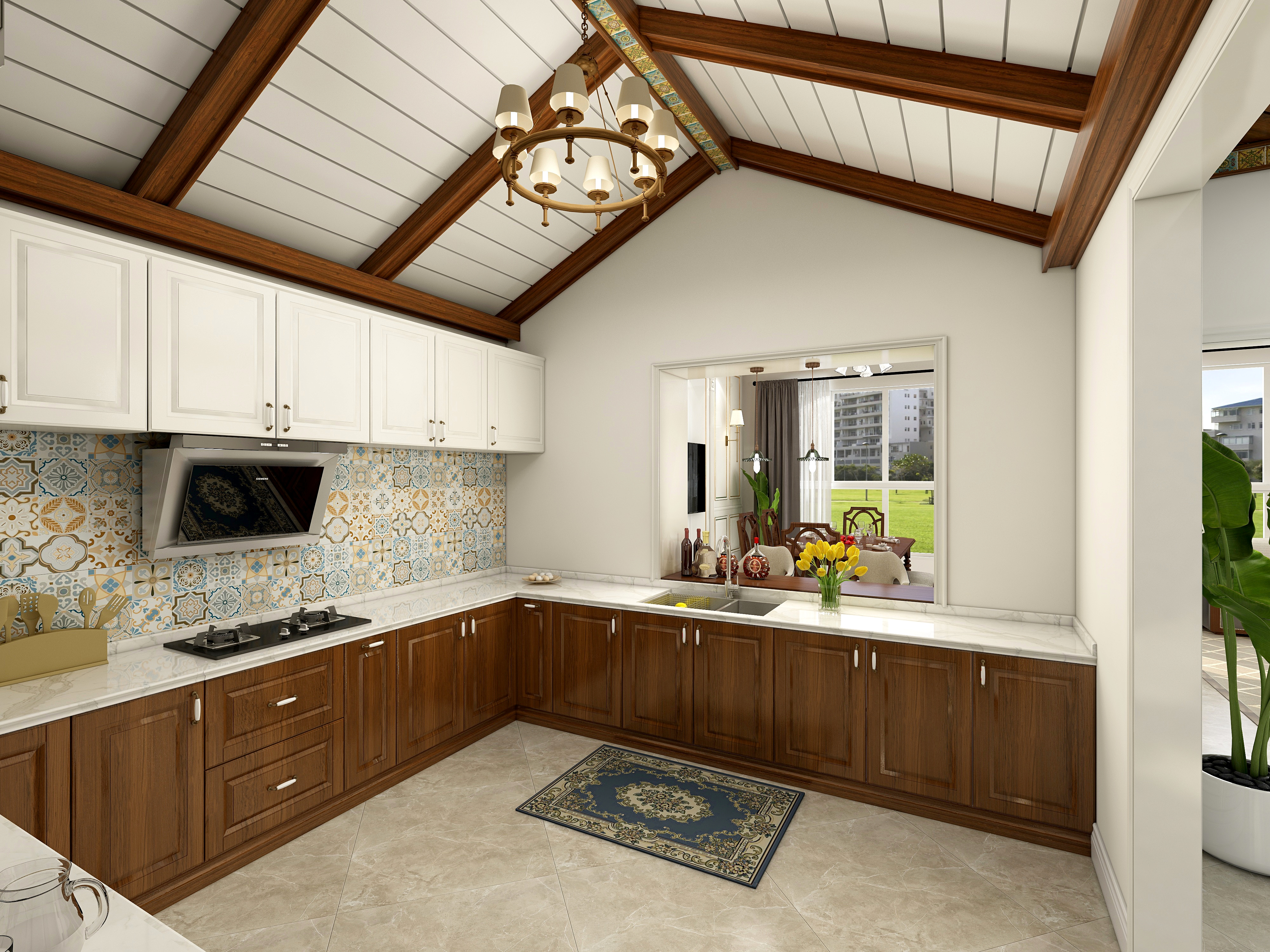 美式-厨房-人字顶2