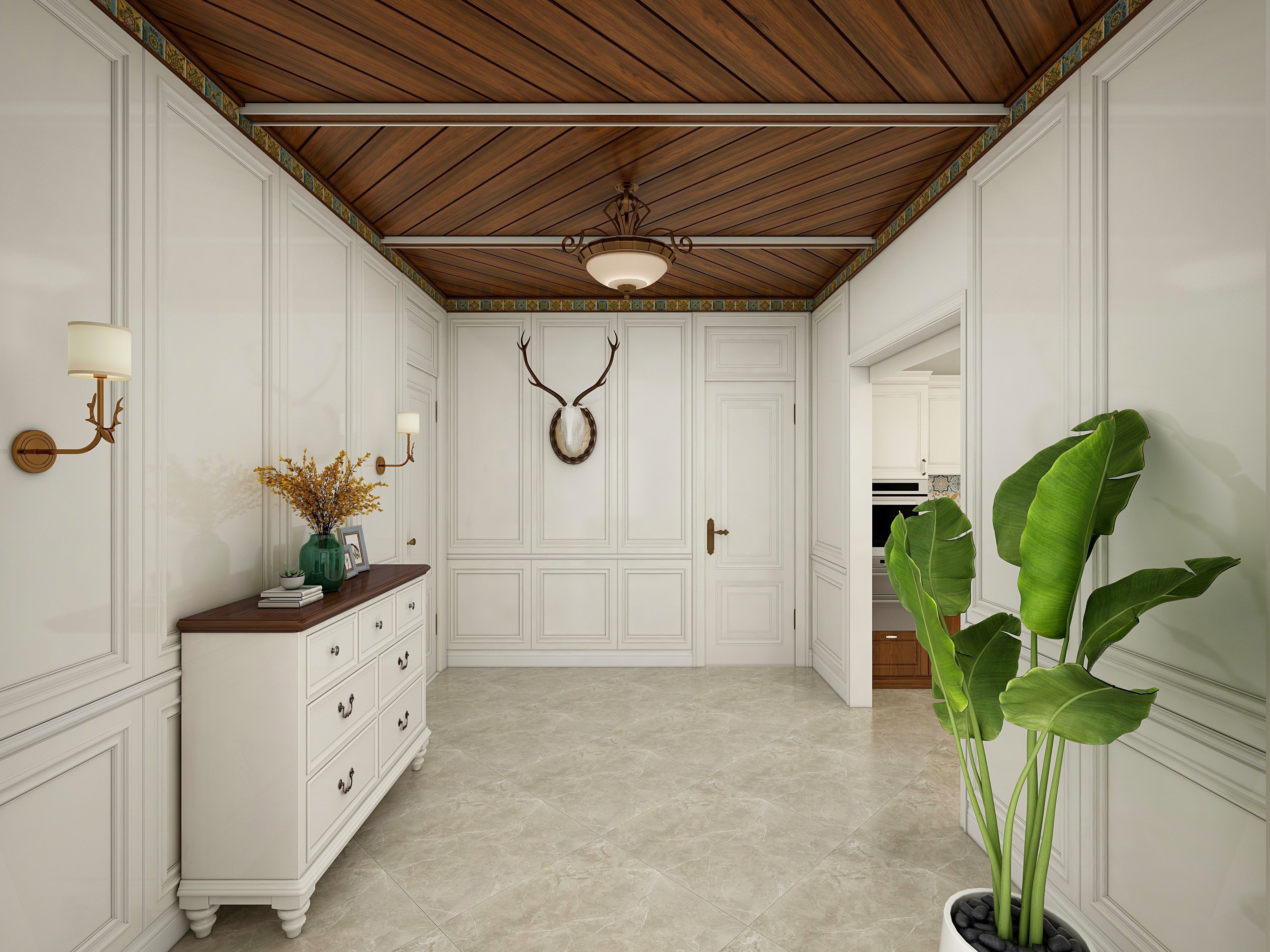 美式-过道-鱼骨拼